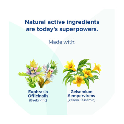 Image diplaying text with flowers used in ingredients of gentle relief product