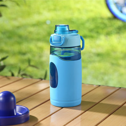 Your Zone 16 Fluid Ounces Water Bottle, Silicone Sleeve, No Straw, Tritan, Reuseable