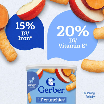Gerber Snacks for Baby Lil Crunchies Apple Sweet Potato Puffs, 1.48 oz