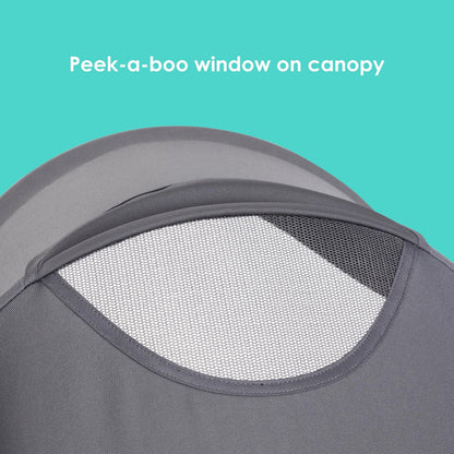 Image displaying a jogging stroller with text about it’s details