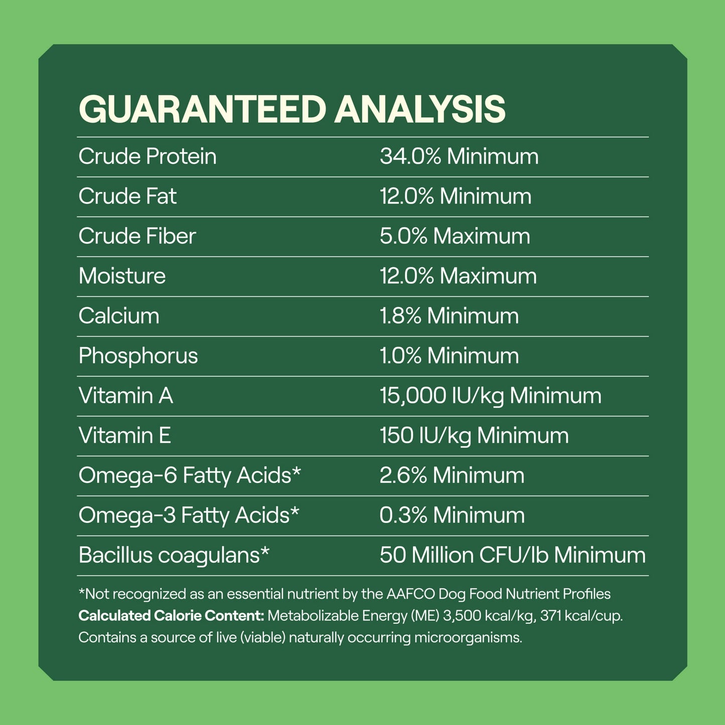 Image displaying text about the details of a dry cat food