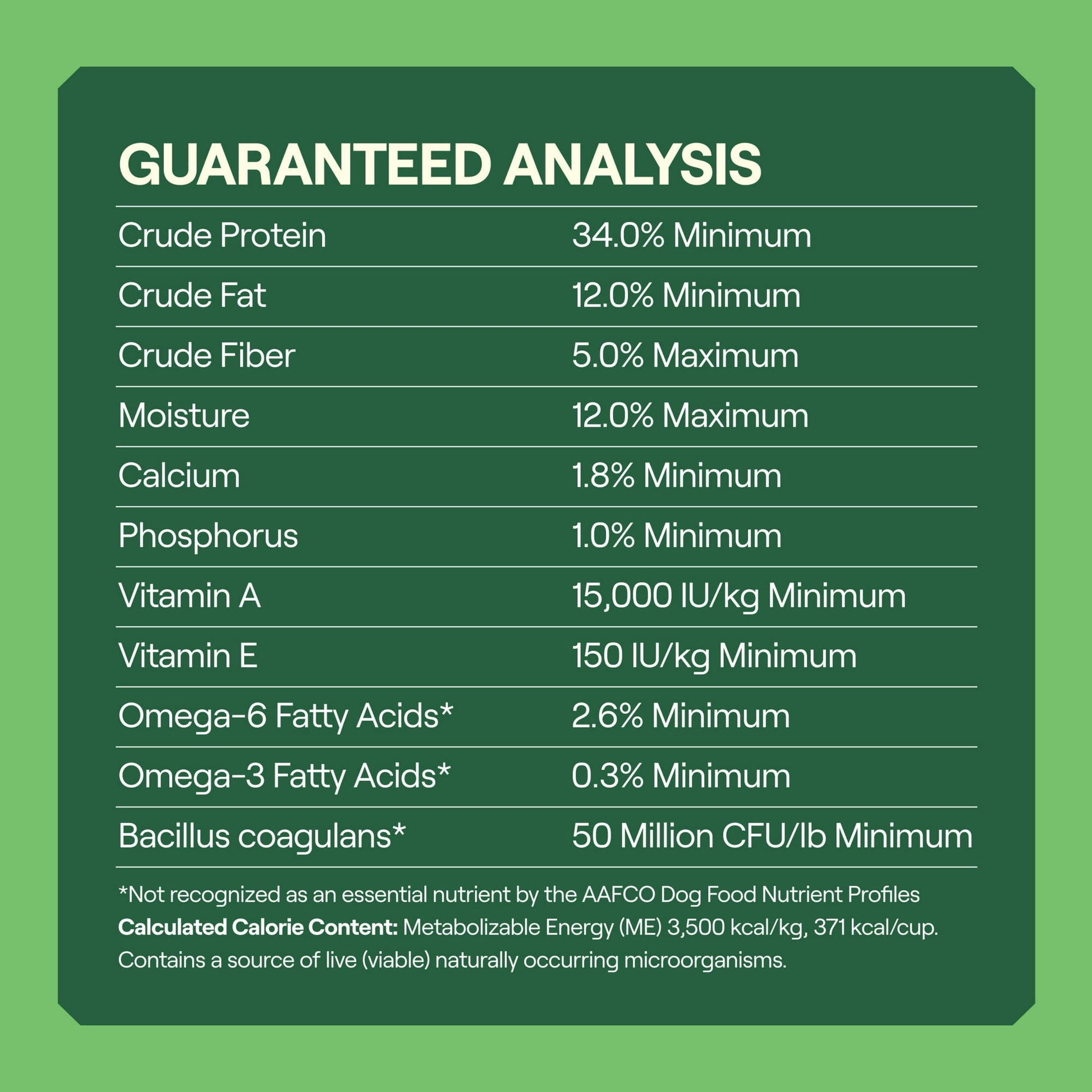 Image displaying text about the details of a dry cat food