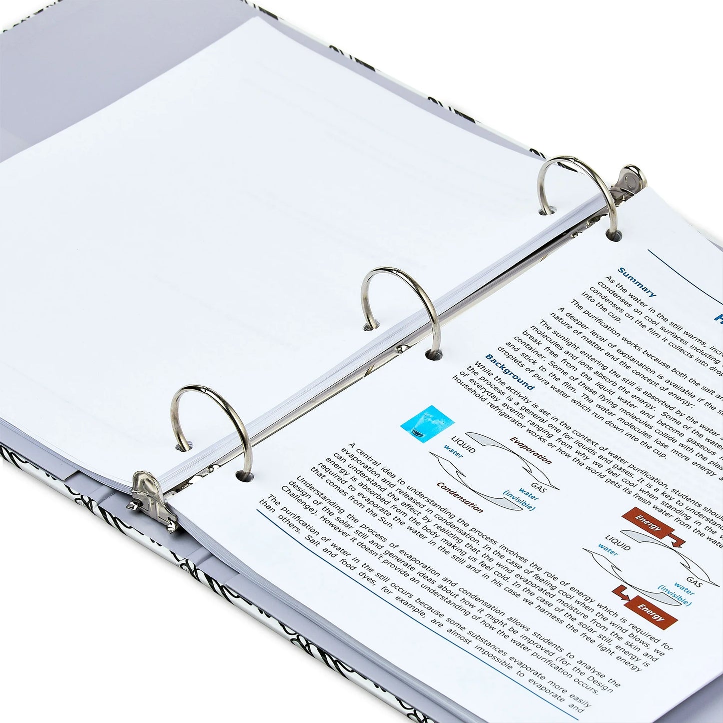 Pen+Gear Fashion 1.5" Round-Ring Binder, Black and White Squiggle Check