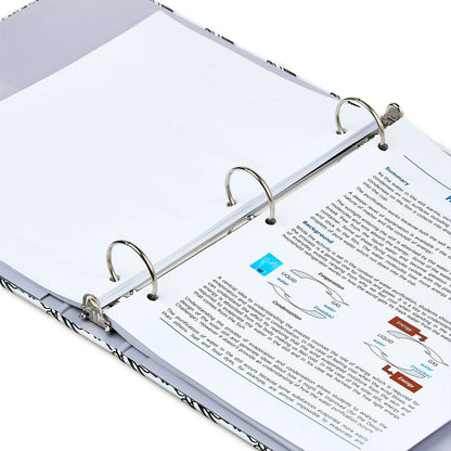 Pen+Gear Fashion 1.5" Round-Ring Binder, Black and White Squiggle Check