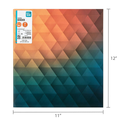 Pen+Gear Fashion 1" Round-Ring Binder, Multi-Color Geometric