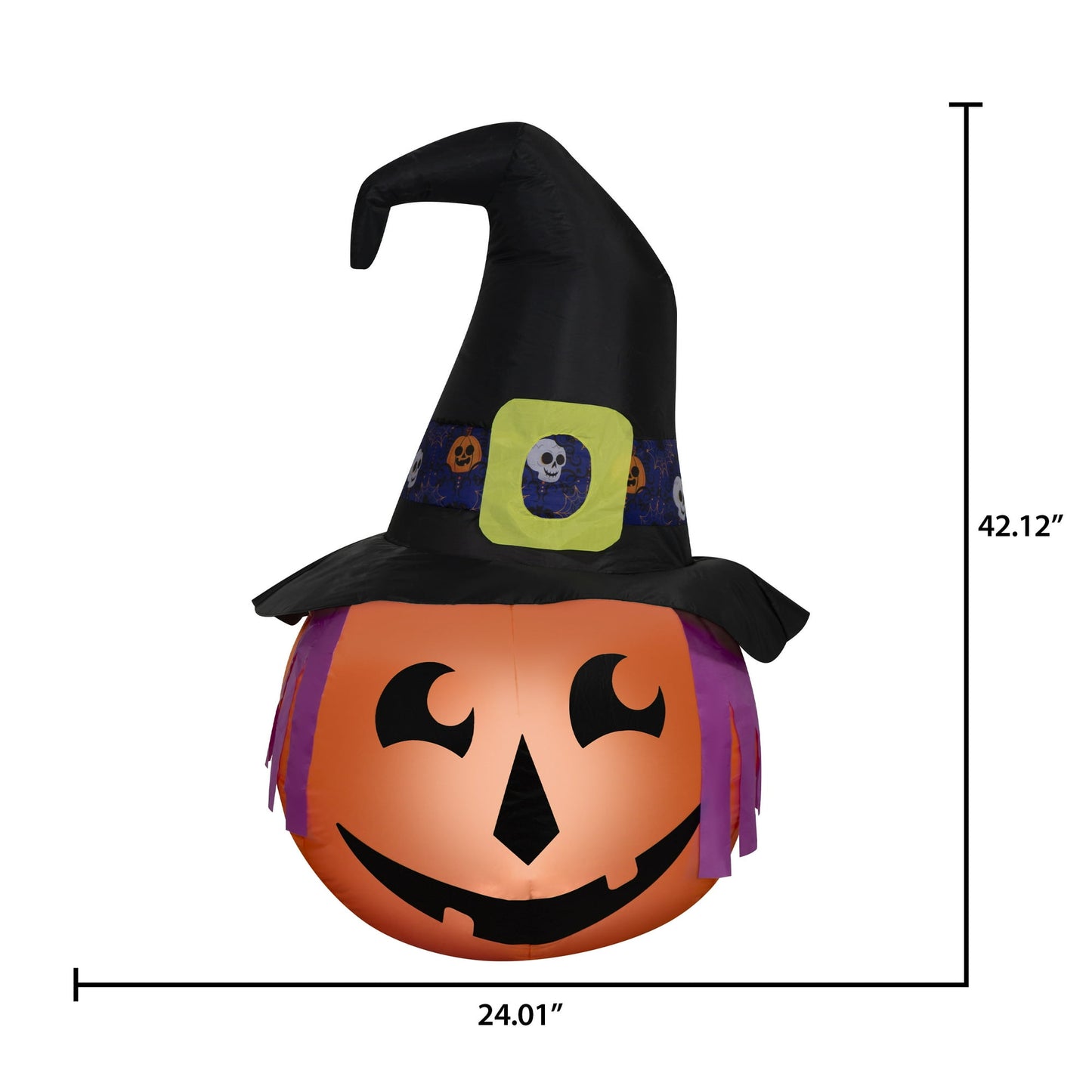 Witchy Jack-o'-Lantern Airblown Yard Inflatable, Multicolor, 3.5', Halloween by Way To Celebrate