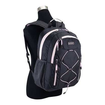 Versatile dual-carry backpack with adjustable shoulder straps and top handles for multiple carrying options.