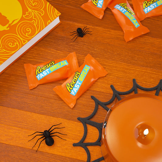 Reese's Fast Break Milk Chocolate, Peanut Butter and Nougat Snack Size Halloween Candy, Bag 10.1 oz