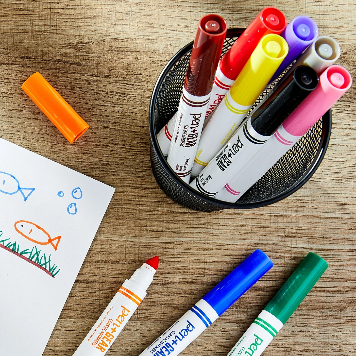 Pen+Gear Classic Markers, Broad Point, Assorted Colors, 10 Count