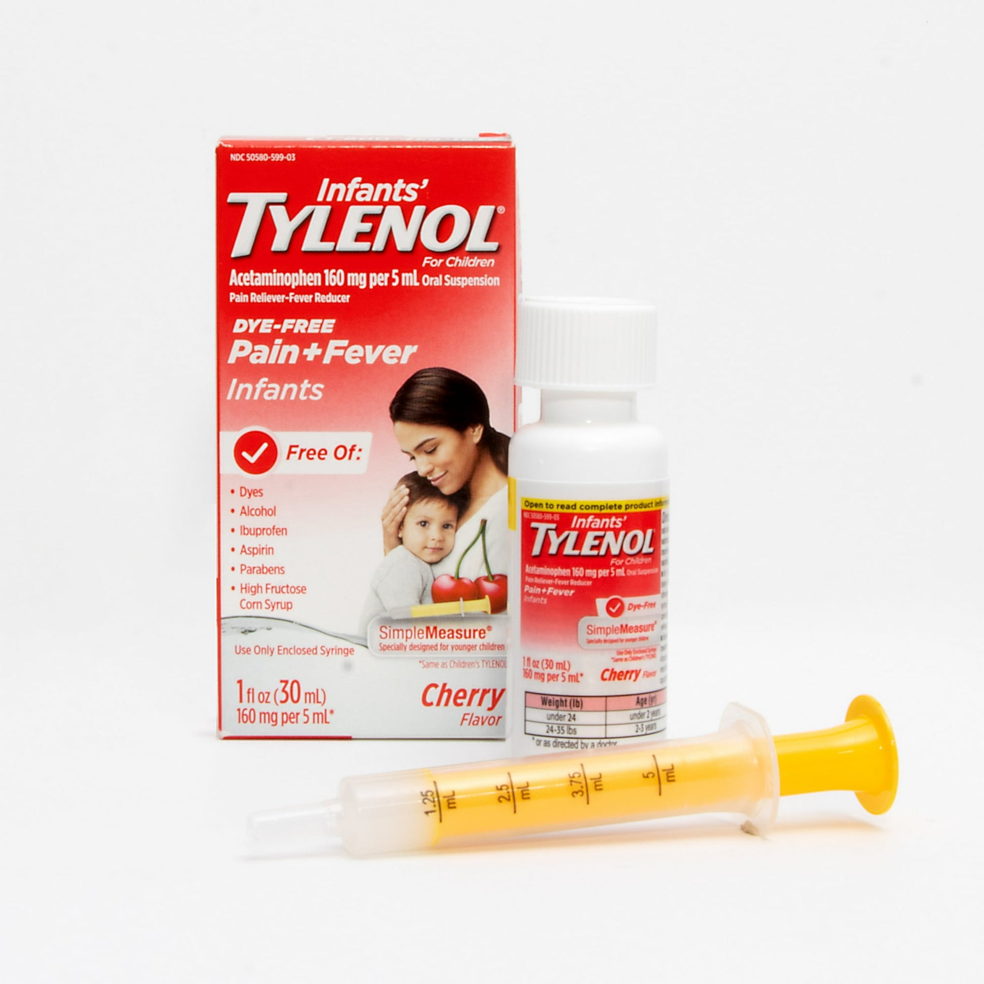 Image displaying a gentle relief product for fever & pain, for children