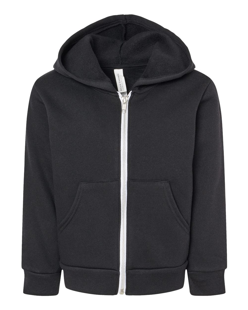 Toddler Zip-Up Hoodie Black – Soft Fleece Cotton Blend |  Kids Hoodie | Unisex Toddler Jacket