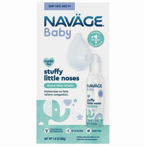 Baby micro-mist inhaler packaging on a white background