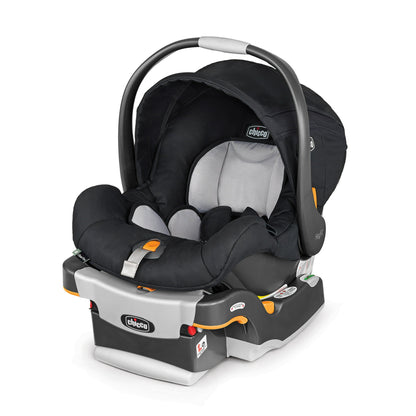 Black and gray car seat on a white background