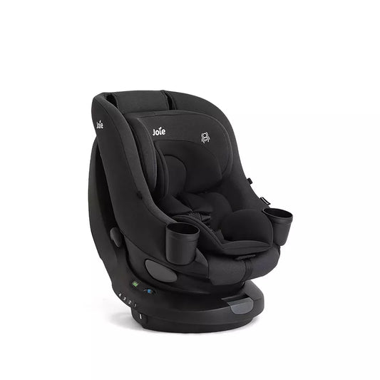 Black baby car seat on a white background