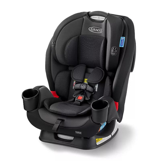 Black car seat on a white background