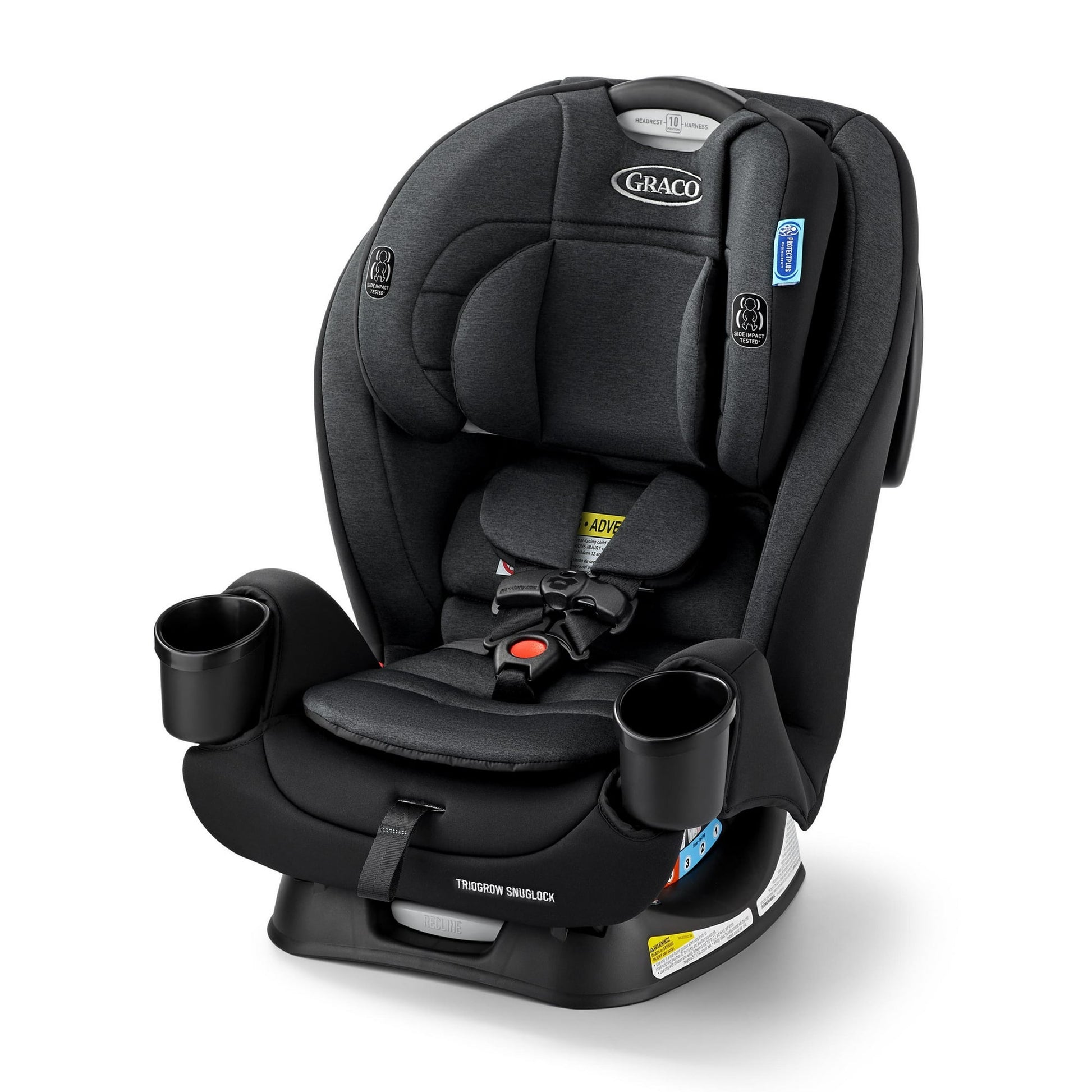 Black car seat on a white background