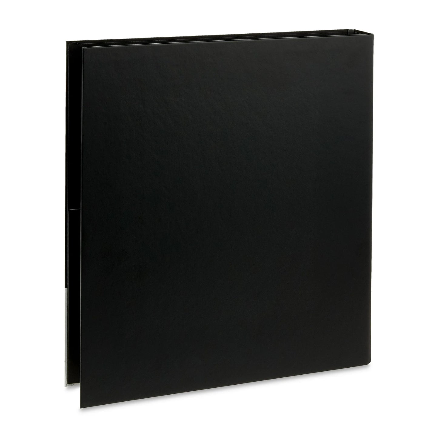 Black ring binder on a white background