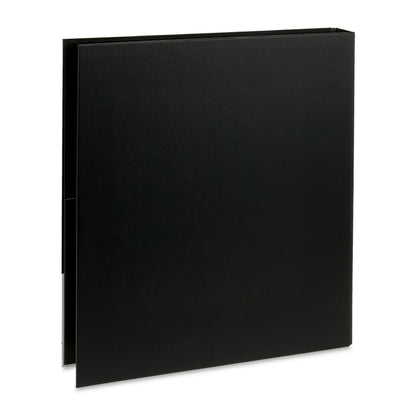 Black ring binder on a white background