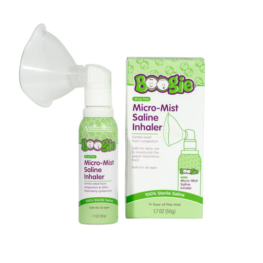 Boogie Sterile and Drug-Free Micro-Mist Saline Inhaler for Congestion Relief