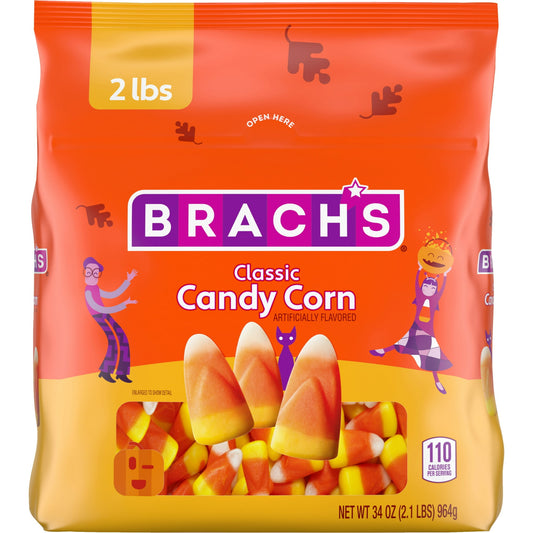 Brach's Classic Candy Corn, Halloween Candy, Classic Fall Treats, 34 Ounce Bag