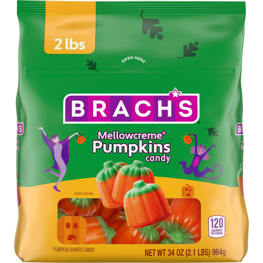 Brach's Mellowcreme Pumpkins Candy, Halloween Candy, Fall Treats, 30 Ounce Bag