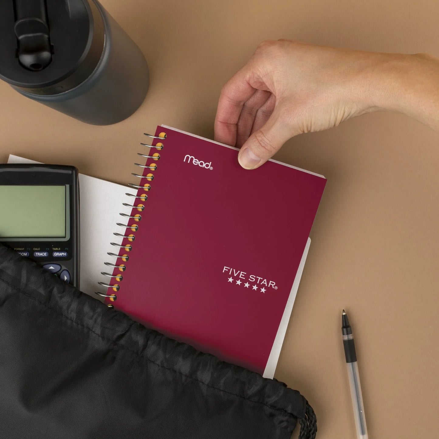 Five Star 1 Subject 7x5 Notebook Burgundy