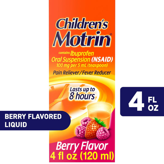 Childrens Motrin Ibuprofen Kids Medicine, Berry Flavored, 4 fl. oz