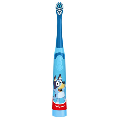 Children's electric toothbrush with a cartoon character on a white background