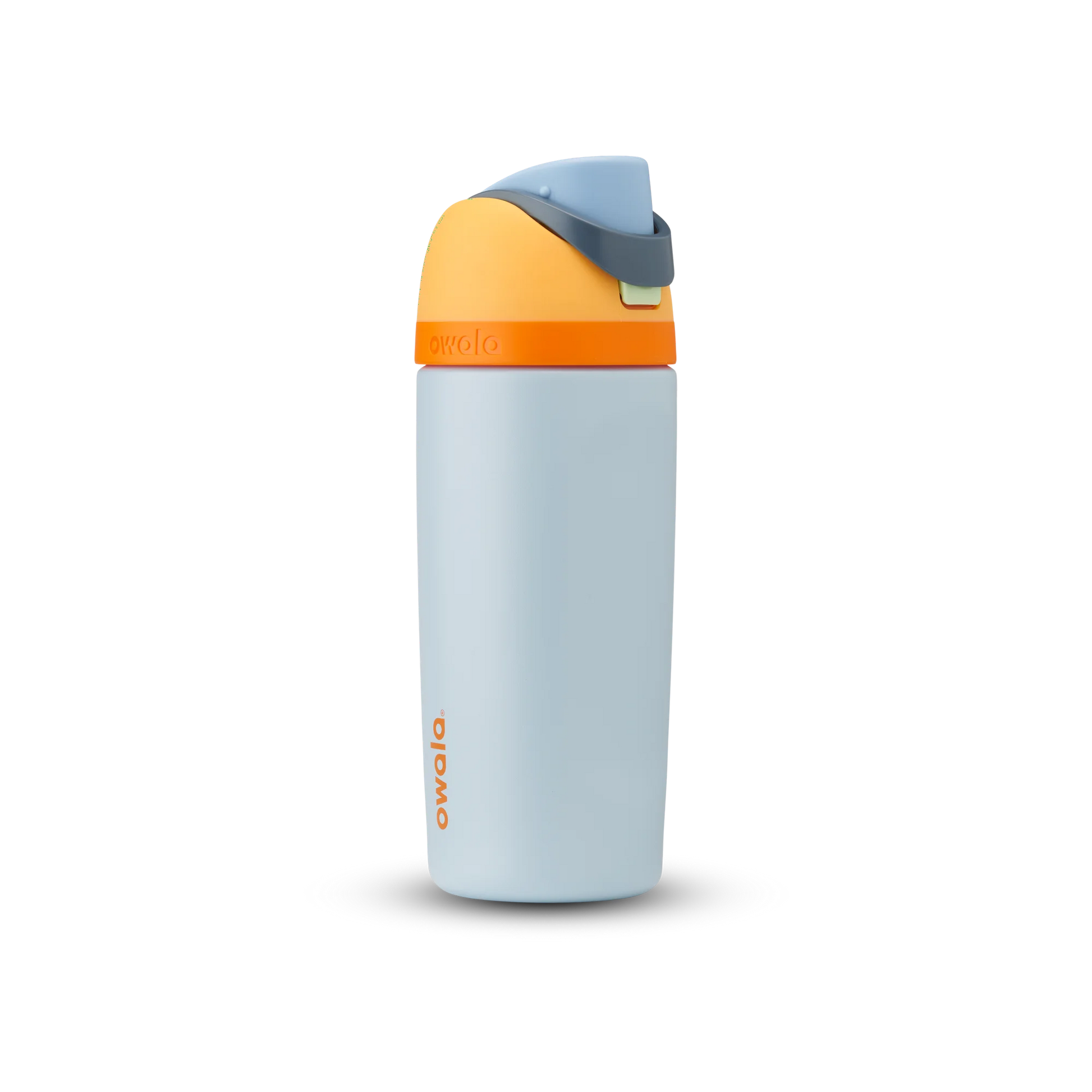 Colorful water bottle with a white background