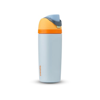 Colorful water bottle with a white background
