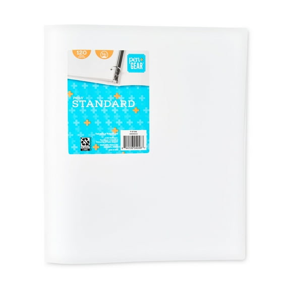 Durable 3-ring poly binder, 0.5 inch, white
