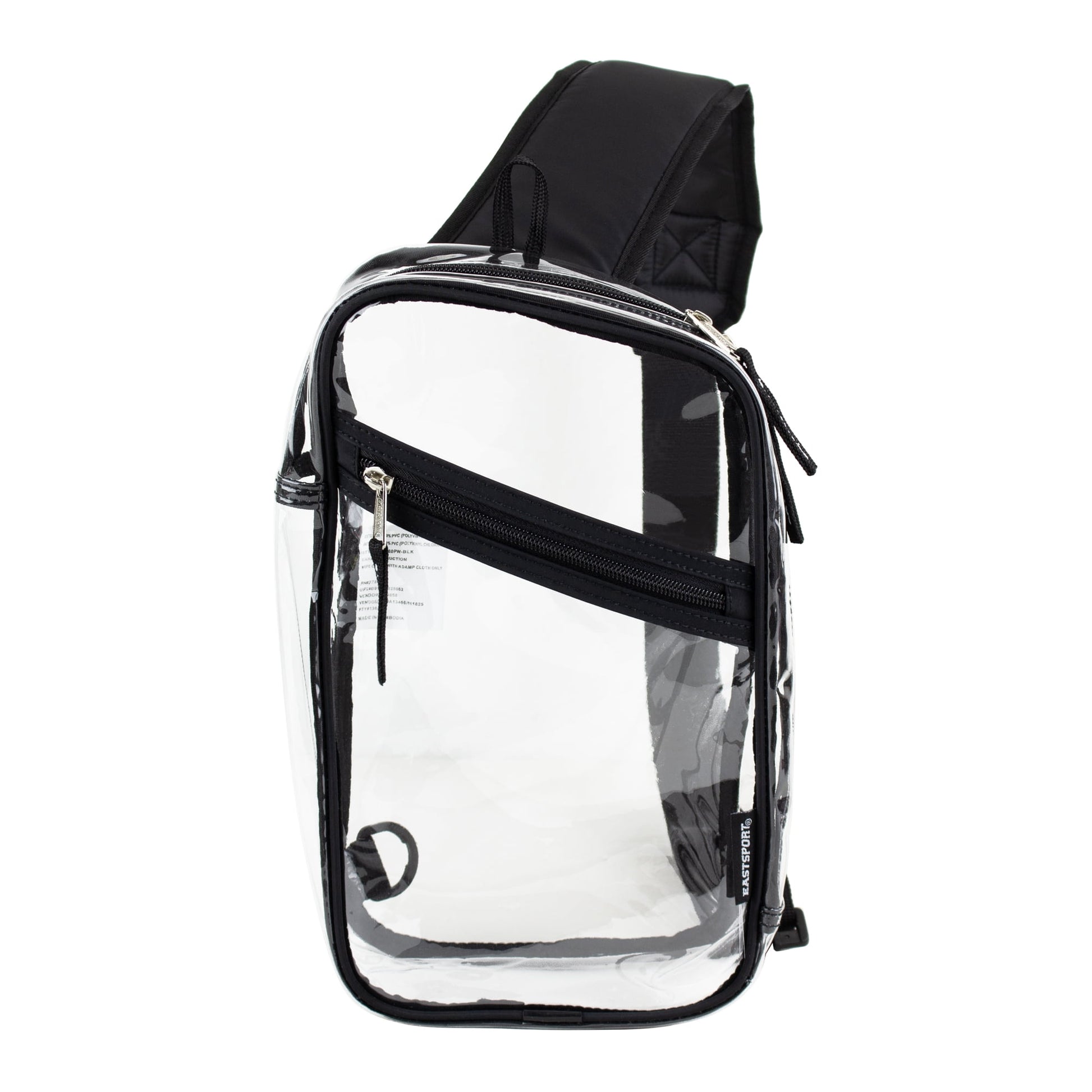 Compact transparent sling bag for carrying your phone, wallet, keys, water bottle, and personal accessories.