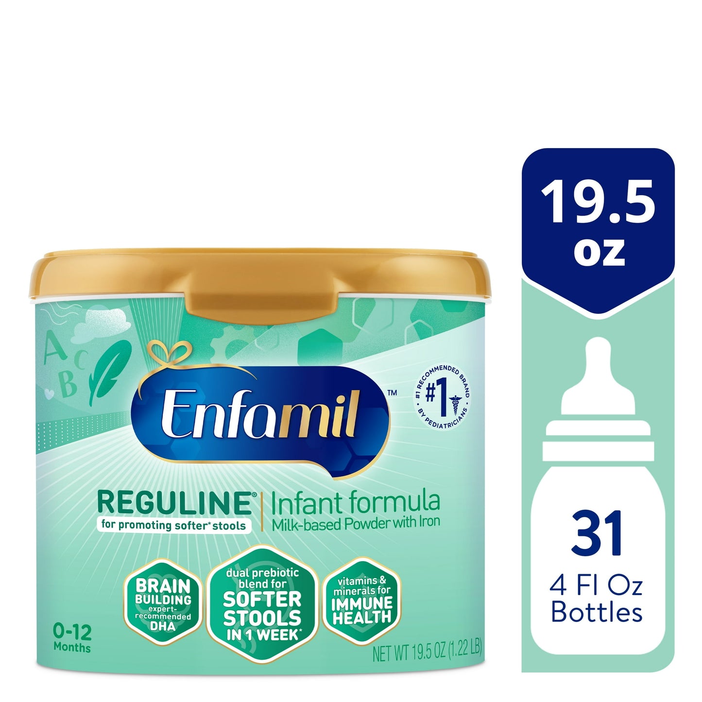Enfamil Reguline Powder Baby Formula, Promotes Soft Stools, 19.5 oz