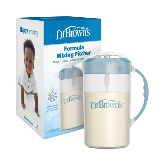 Formula Mixing Pitcher with packaging on a white background