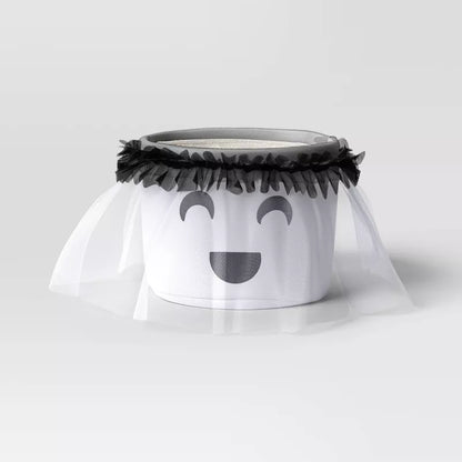 Halloween Light Up Plush Ghost Round Polyester Trick or Treat Pail - Hyde and EEK! Boutique