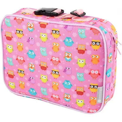 Bentology Lunch Box- Kids Insulated Durable Owl Lunchbox Tote Bag Fits Bento Boxes, Jars & Bottles- Reusable Sleeve Keeps Food Hotter or Colder Longer