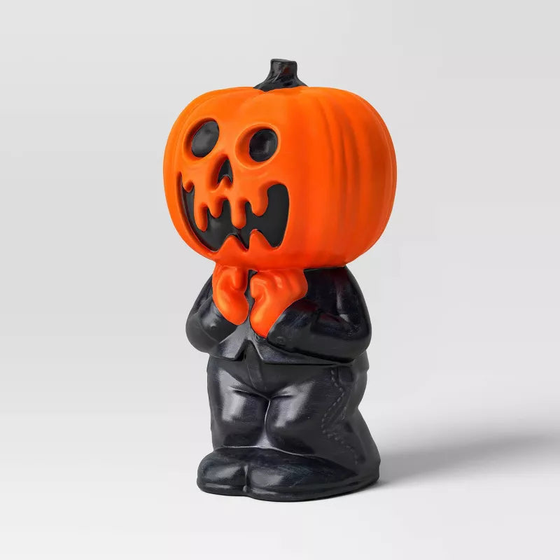 12.2" Scared Jack Lit Blow Mold Halloween Decorative Prop Orange - Hyde and EEK! Boutique