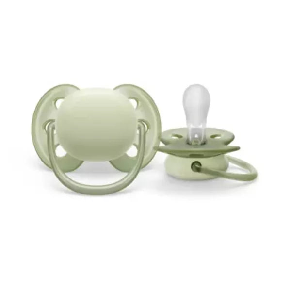 Avent Philips Ultra Soft Pacifier 0-6 Months - Sand/Green - 2pk