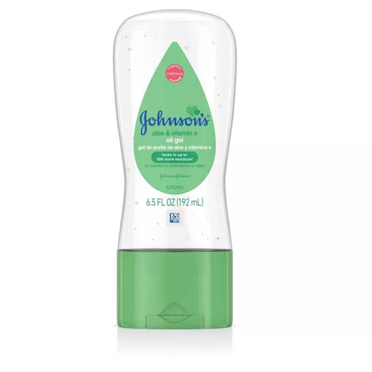 Johnson's Baby Body Oil Gel with Mineral Oil Enriched, Aloe Vera & Vitamin E for Dry Skin - 6.5 fl oz