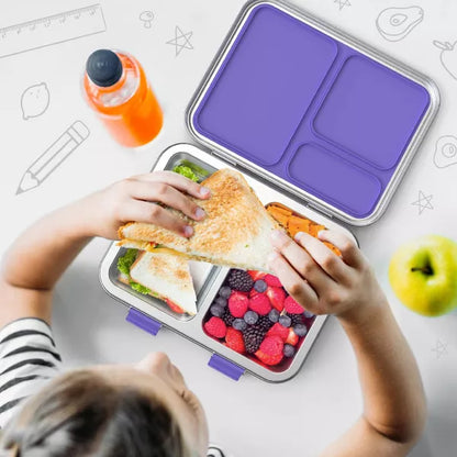 Bentgo Kids' Stainless Steel Leakproof 3 Compartments Bento-Style Lunch Box
