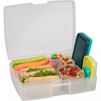 Bentology Lunch Box Set w 5 Removable Nesting Containers- Adaptable Inner Compartment Portion Sizes - Leakproof Durable & BPA Free- Dishwasher Safe