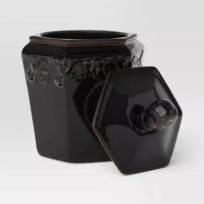 28 fl oz Stoneware Candy Bowl with Lid Black - Threshold