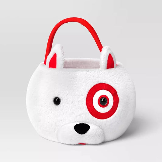 12" Bullseye Dog Halloween Trick or Treat Basket Red/White - Hyde and EEK! Boutique