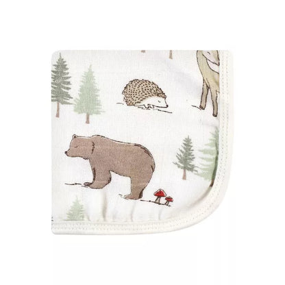 Hudson Baby Infant Boy Cotton Muslin Washcloths, Forest Animals, One Size