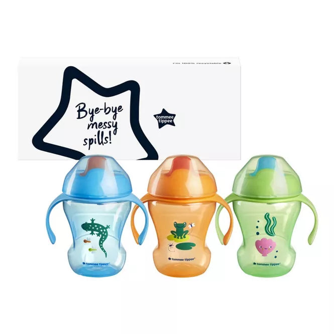 Tommee Tippee 7 fl oz Trainer Sippy Cup - Orange/Green/Blue - 3pk