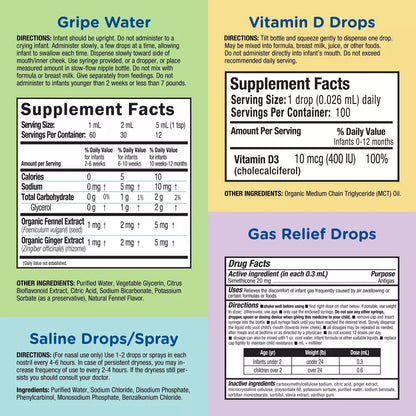 Image displayin g text about ingredients and instruction of a baby essentials set