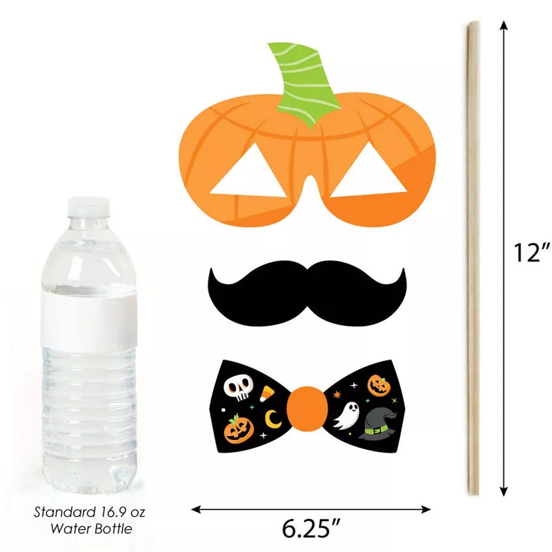Big Dot of Happiness Jack-O'-Lantern Halloween - Kids Halloween Party Photo Booth Props Kit - 20 Count