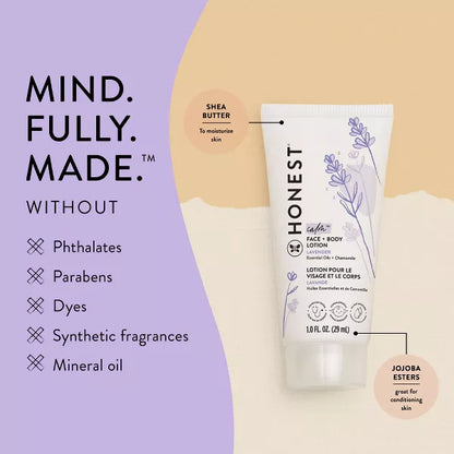 The Honest Company Calm Face + Body Lotion - Travel Size - Lavender- 1 fl oz