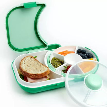 GoBe Kid's 2-in-1 Bento Style Lunchbox with Small Snack Spinner Flip