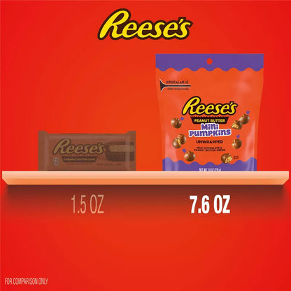 Reese's Mini Peanut Butter Pumpkins Halloween Candy Pouch - 7.6oz